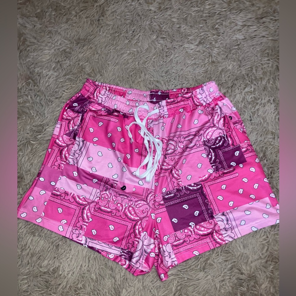 Pink Patchwork Shorts